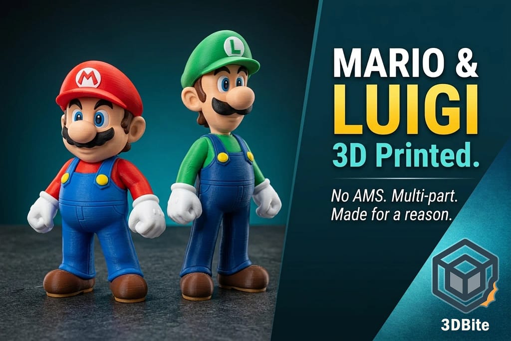 Mario And Luigi 3d printed (No AMS)