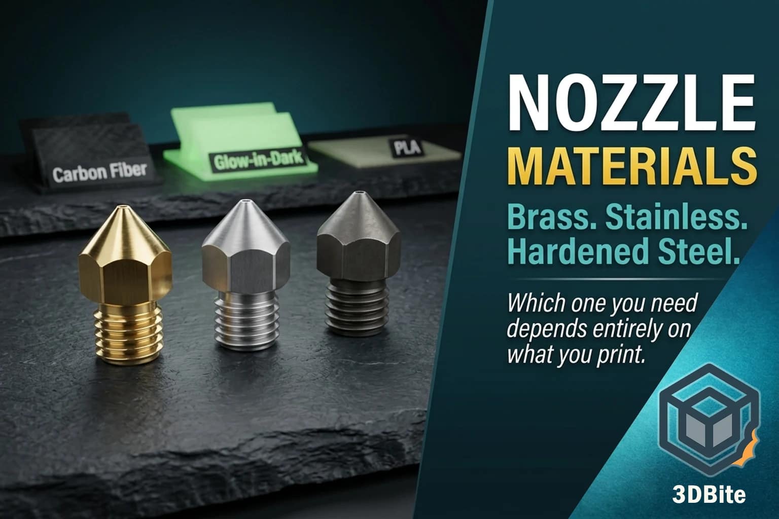 3D Printer Nozzles: Brass, Stainless Steel, and Hardened Steel Explained