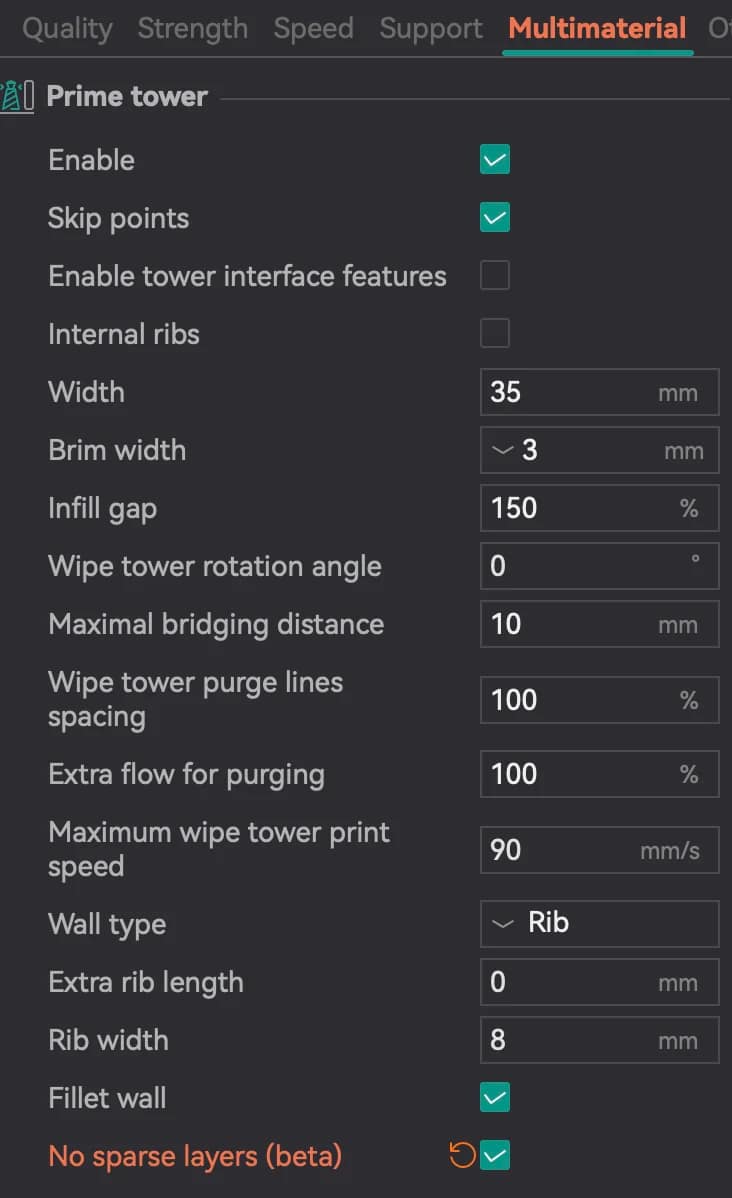 No Sparse Layers in OrcaSlicer