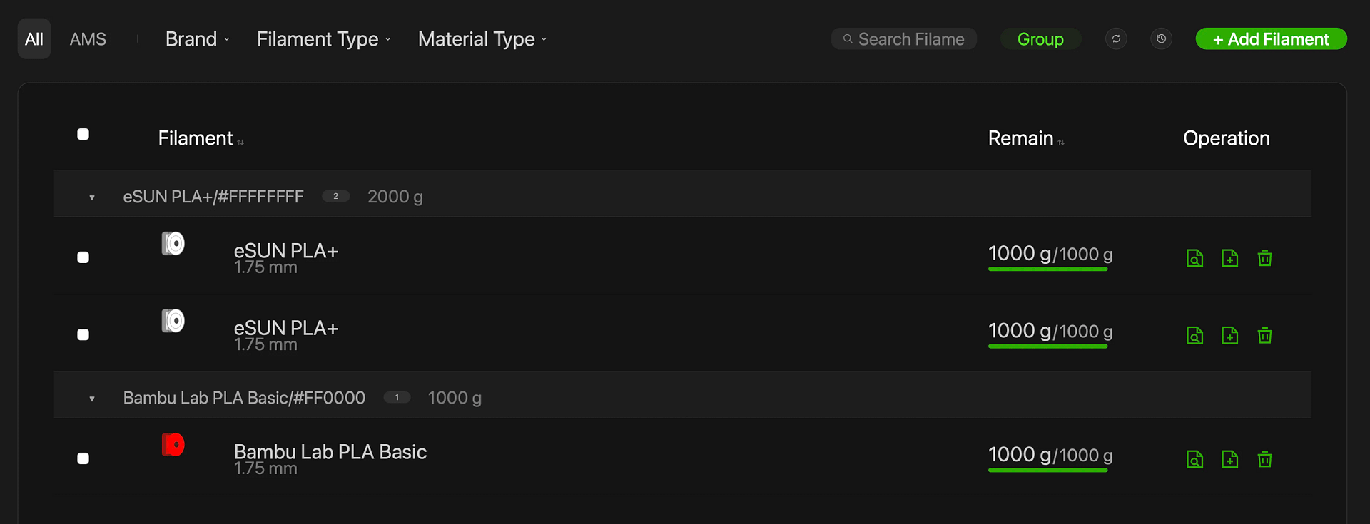 Filament Management